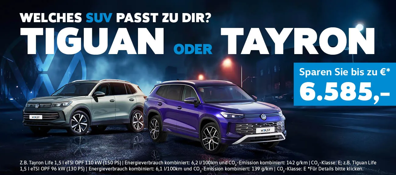 Slider Tiguan Tayron Tageszulassung
