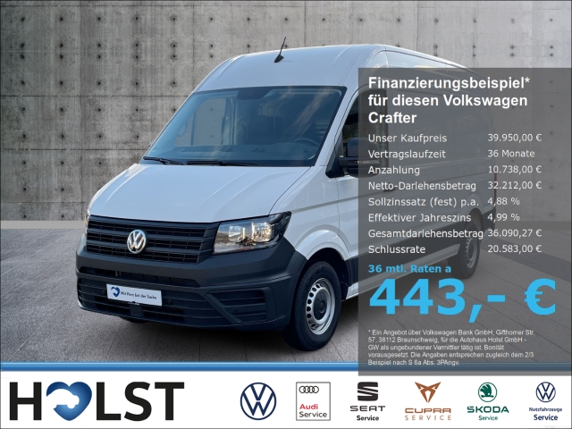 Crafter 35 Kasten 2.0TDI Hochdach MR , Klima PDC GJR