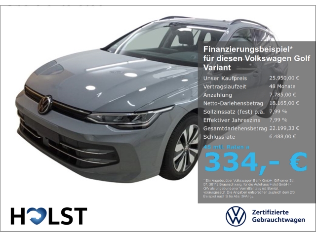 Golf Variant VIII 1.5TSI GOAL AHK RüFaKa GJR LED ACC LenkrHZ